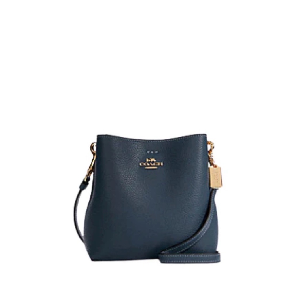 Coach Mini Town Bucket in Navy Blue Leather item#C7266